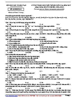Đề minh họa Trung học phổ thông Quốc gia môn Hóa học năm 2017 - Đề 2